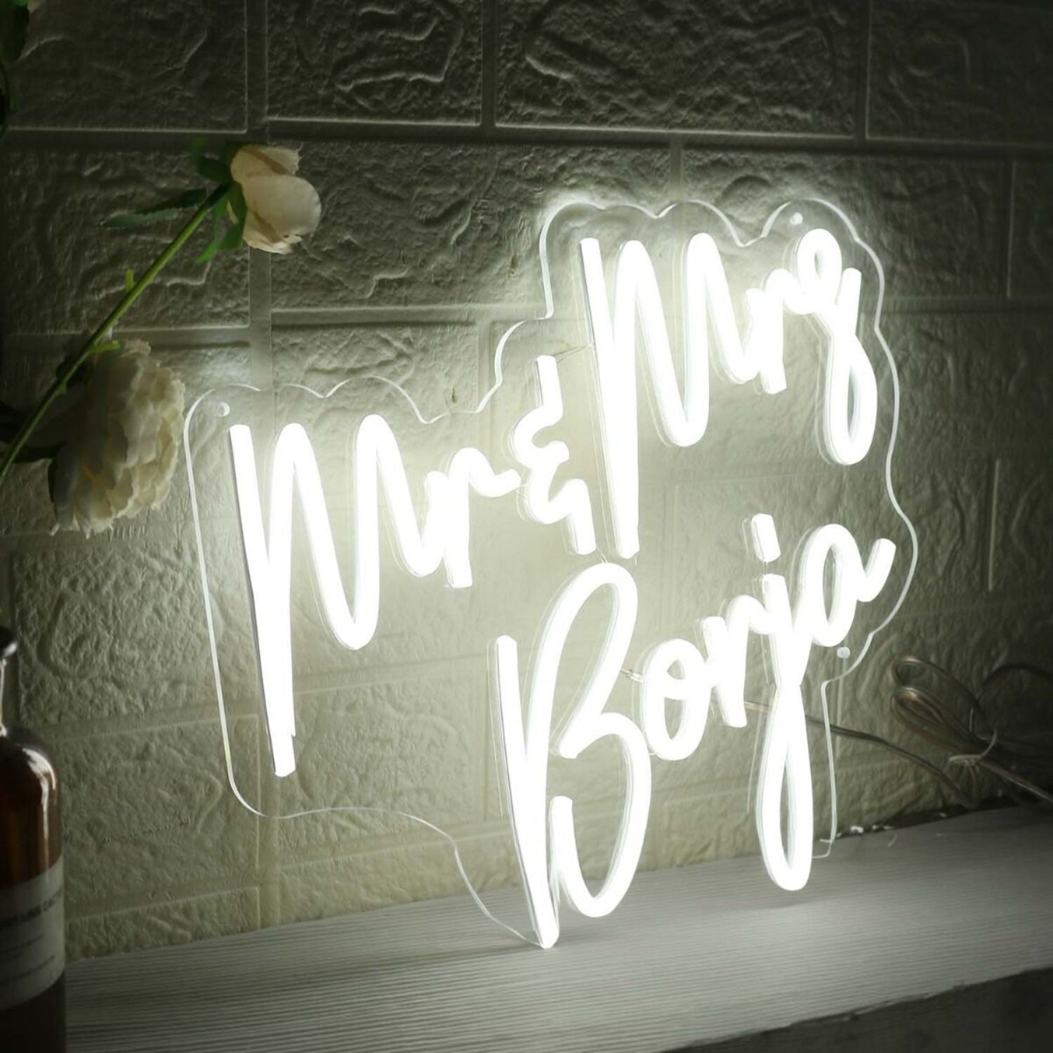 Mr And Mrs Boria White Led Neon Sign - Shineneon