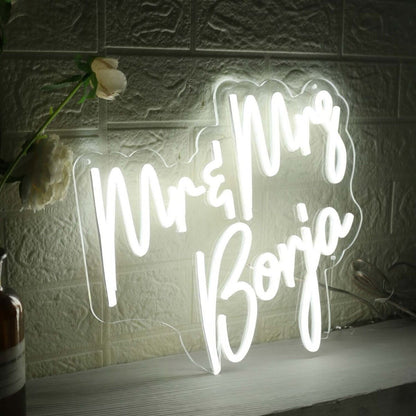 Mr And Mrs Boria White Led Neon Sign - Shineneon