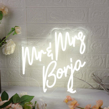 Mr And Mrs Boria White Led Neon Sign - Shineneon