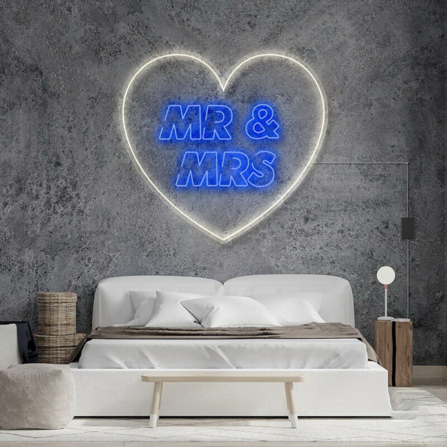 Mr And Mrs Inside Heart V2 Neon Sign | Shineneon