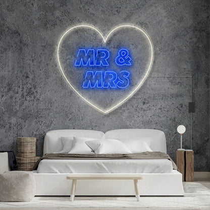 Mr And Mrs Inside Heart V2 Neon Sign | Shineneon