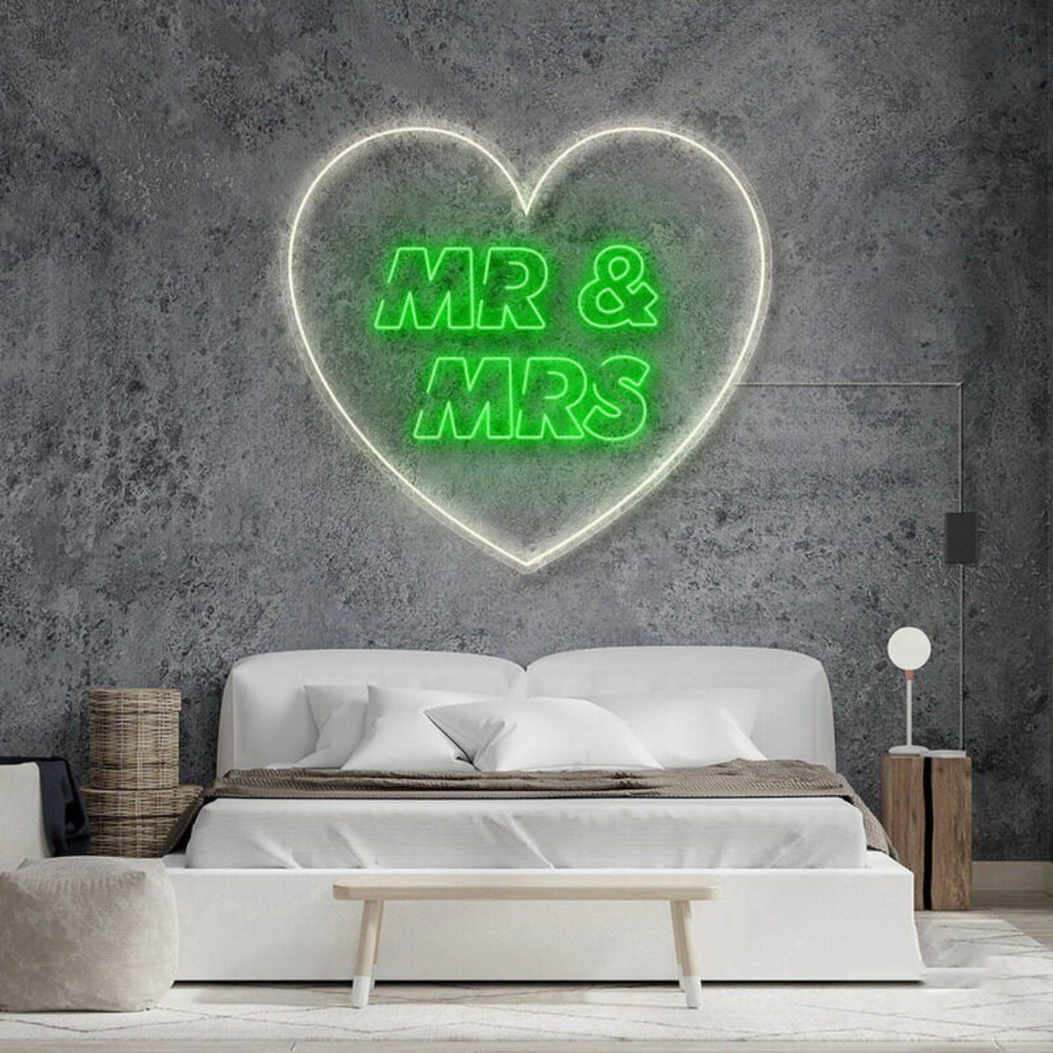 Mr And Mrs Inside Heart V2 Neon Sign | Shineneon