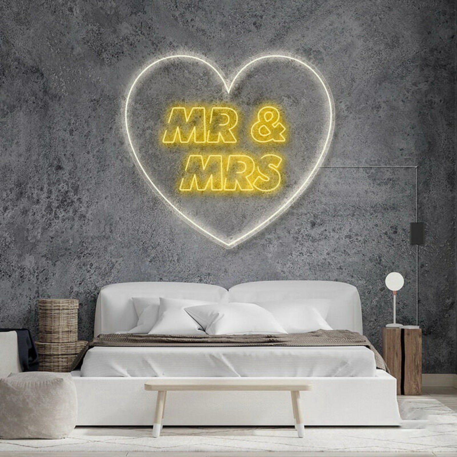 Mr And Mrs Inside Heart V2 Neon Sign | Shineneon