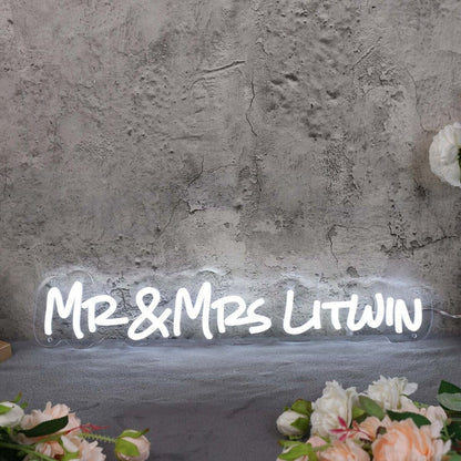Mr And Mrs Litwin White Led Neon Sign - Shineneon