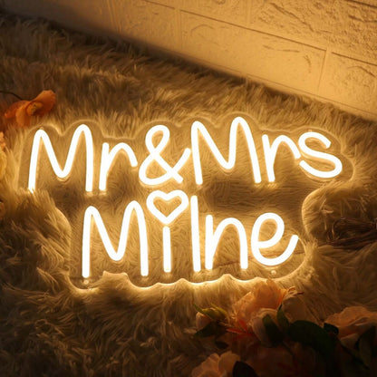 Mr And Mrs Milne Yellow Led Neon Sign - Shineneon