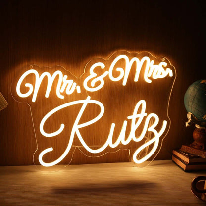 Mr And Mrs Ruty Yellow Led Neon Sign - Shineneon