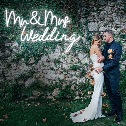 Mr And Mrs Wedding Led Neon Sign With Your Family Name | Shineneon