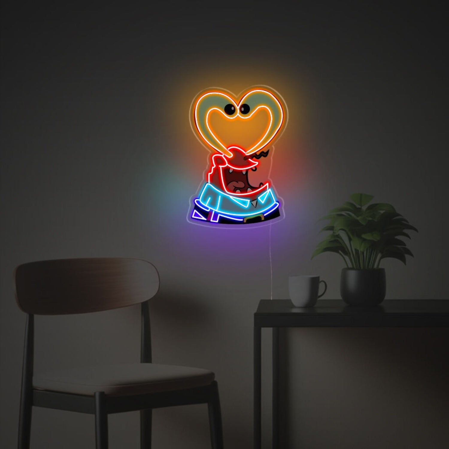 Mr Crab Heart Shaped Eyes Led Neon Acrylic Artwork | Shineneon