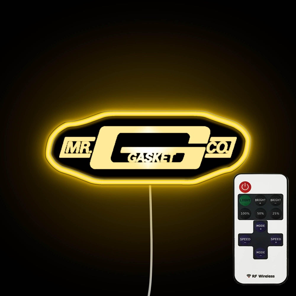Mr G Gasket Logo Neon Sign - Custom LED neon sign front view