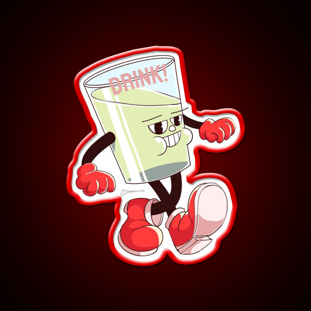 Mr Glass Walking And Smile Party Drink Tequila Led Neon Sign Rgb Color - Shineneon