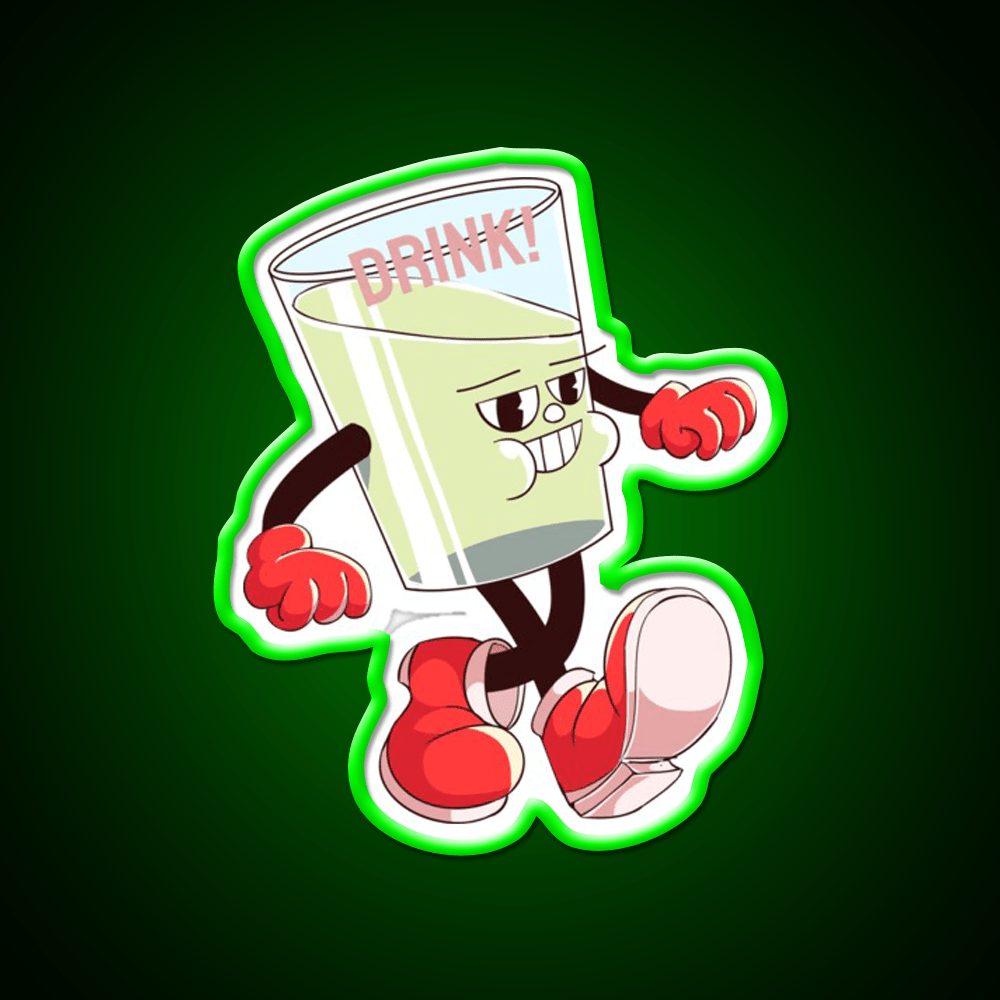 Mr Glass Walking And Smile Party Drink Tequila Led Neon Sign Rgb Color - Shineneon