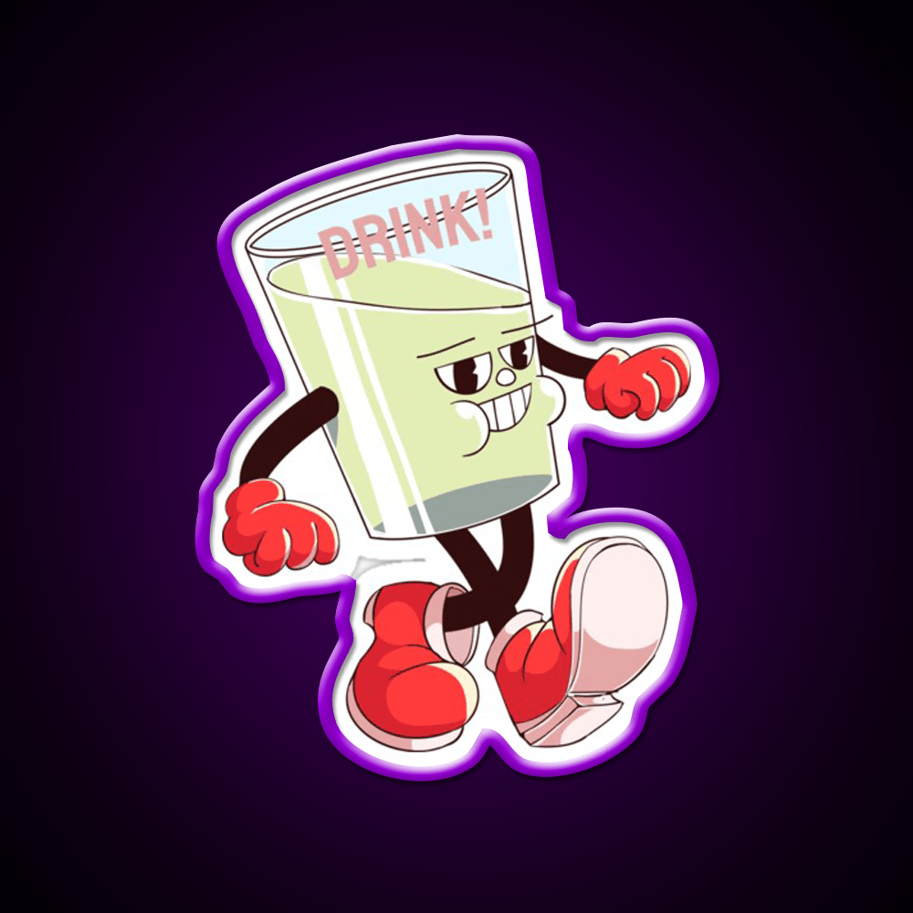 Mr Glass Walking And Smile Party Drink Tequila Led Neon Sign Rgb Color - Shineneon
