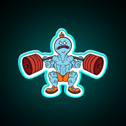 Mr Meeseeks Squats Gym Fitness Led Neon Sign Rgb Color
