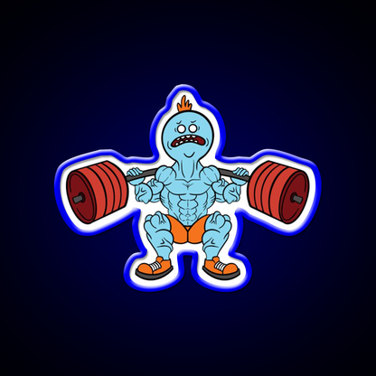 Mr Meeseeks Squats Gym Fitness Led Neon Sign Rgb Color