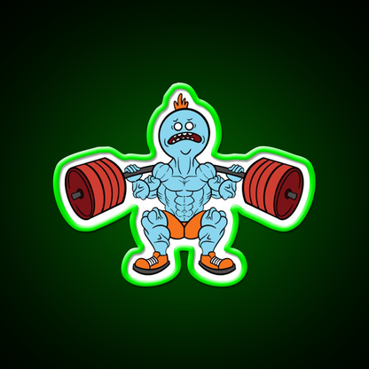 Mr Meeseeks Squats Gym Fitness Led Neon Sign Rgb Color