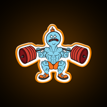 Mr Meeseeks Squats Gym Fitness Led Neon Sign Rgb Color