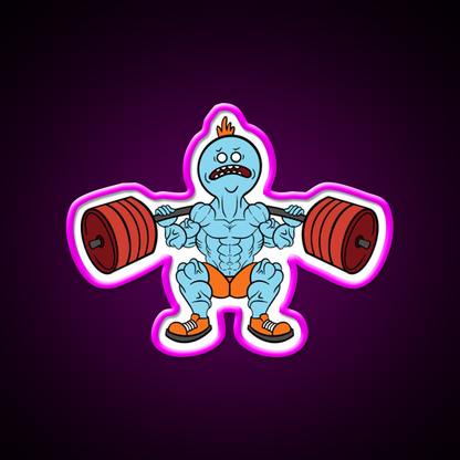 Mr Meeseeks Squats Gym Fitness Led Neon Sign Rgb Color