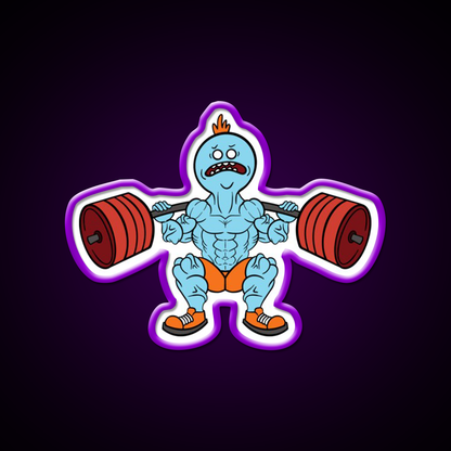 Mr Meeseeks Squats Gym Fitness Led Neon Sign Rgb Color