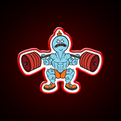 Mr Meeseeks Squats Gym Fitness Led Neon Sign Rgb Color