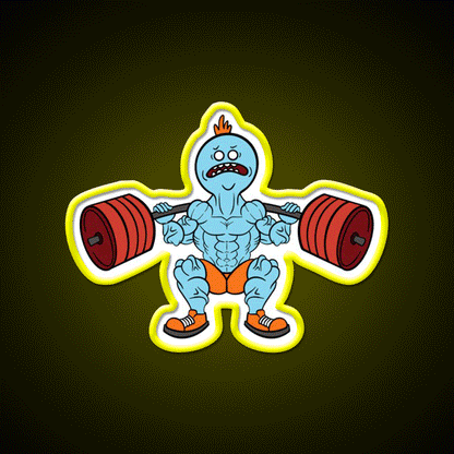 Mr Meeseeks Squats Gym Fitness Led Neon Sign Rgb Color