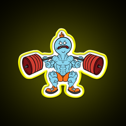 Mr Meeseeks Squats Gym Fitness Led Neon Sign Rgb Color