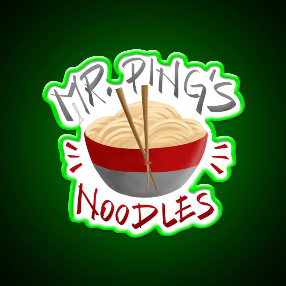 Mr Pings Noodles Led Neon Sign Chinese Food Rgb Color