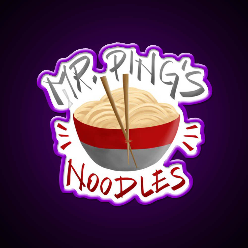 Mr Pings Noodles Led Neon Sign Chinese Food Rgb Color