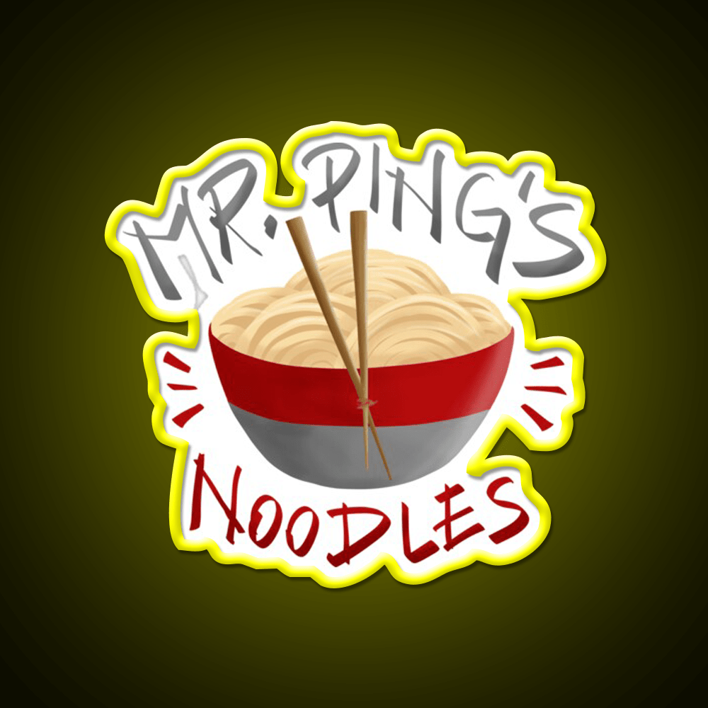 Mr Pings Noodles Led Neon Sign Chinese Food Rgb Color - Shineneon