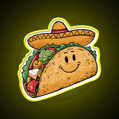 Mr Taco Led Neon Sign Mexican Food Sign Rgb Color - Custom LED neon sign front view