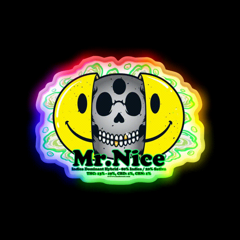 Mrnice Strain Art Hemp Inspired Green Leaf Led Neon Sign Rgb Color - LED neon sign close-up detail