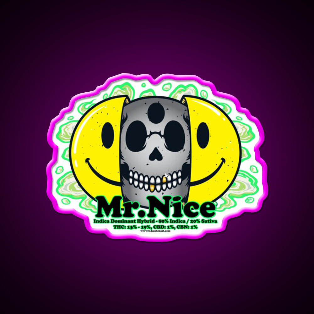 Mrnice Strain Art Hemp Inspired Green Leaf Led Neon Sign Rgb Color - Neon sign mounted on wall in room