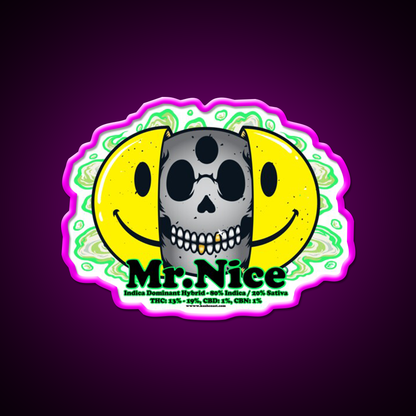 Mrnice Strain Art Hemp Inspired Green Leaf Led Neon Sign Rgb Color - Neon sign mounted on wall in room
