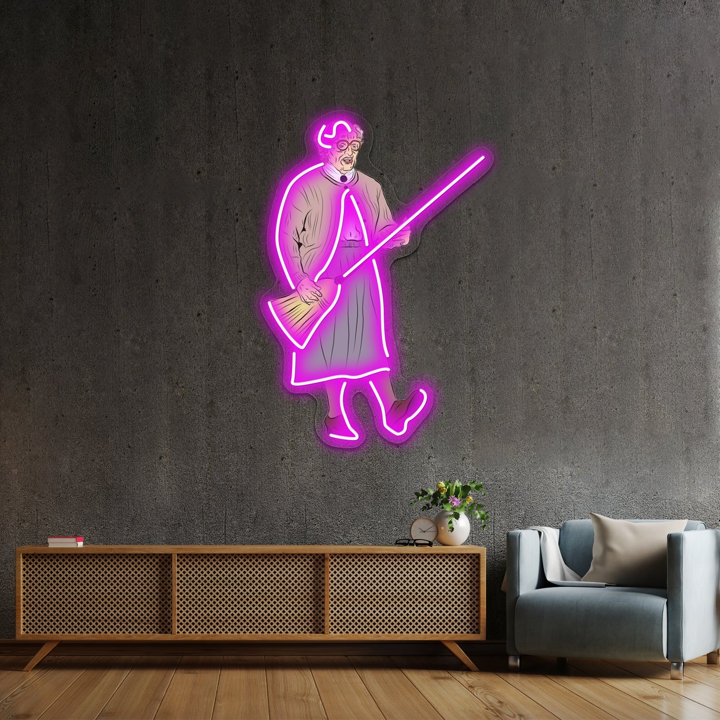 Mrs Doubtfire Rocking Out Artwork Neon Sign Led