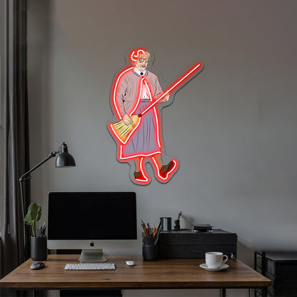 Mrs Doubtfire Rocking Out Artwork Neon Sign Led