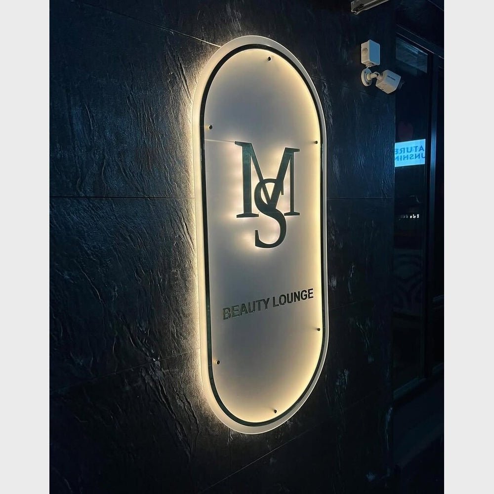 Ms Beauty Lounge Acrylic Business Logo Sign - Shineneon