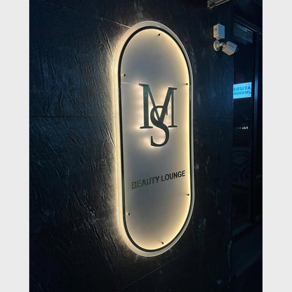 Ms Beauty Lounge Acrylic Business Logo Sign - Shineneon
