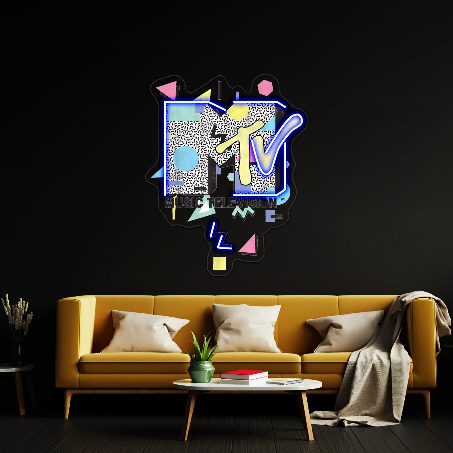 Mtv Retro Shape Design Logo Wall Artwork Neon Signs