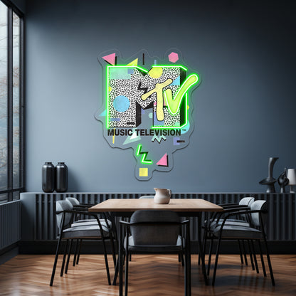 Mtv Retro Shape Design Logo Wall Artwork Neon Signs