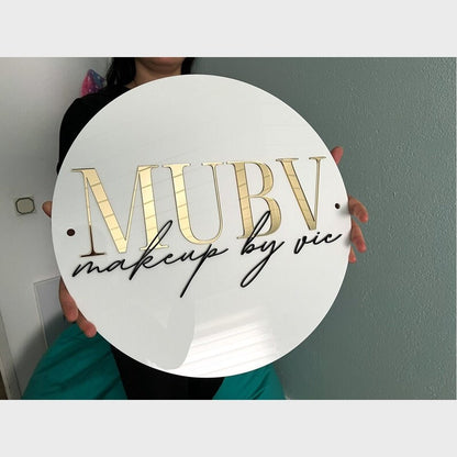 Mubv Makeup Studio Acrylic Business Logo Sign - Shineneon