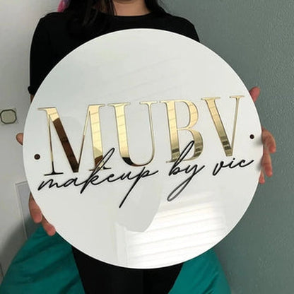 Mubv Makeup Studio Acrylic Business Logo Sign - Shineneon