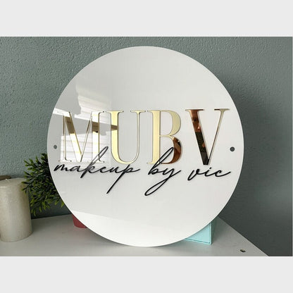Mubv Makeup Studio Acrylic Business Logo Sign - Shineneon