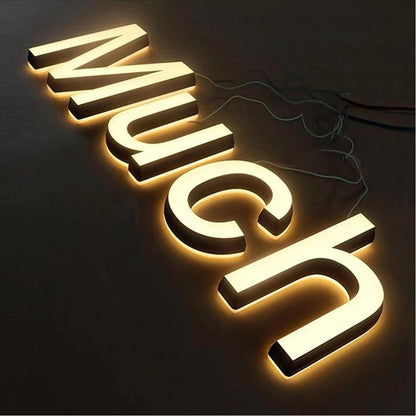 Much 3D Frontlit And Backlit Channel Letter Led Light Sign - Shineneon