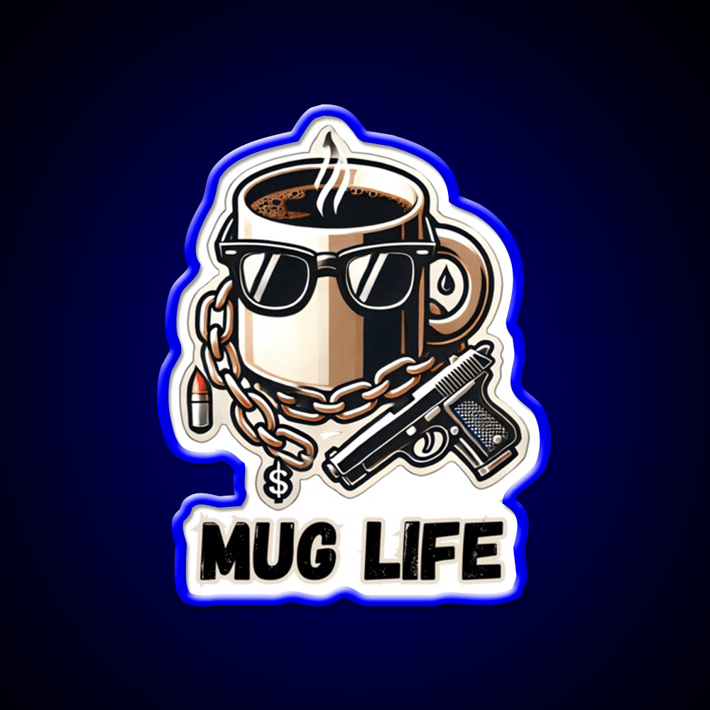 Mug Life Gangsta Coffee Vibes Cafe Led Neon Sign Espresso Bar Art Rgb Color - Shineneon
