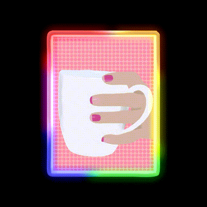 Mug Nail Salon Led Neon Sign Rgb Color - LED neon sign close-up detail