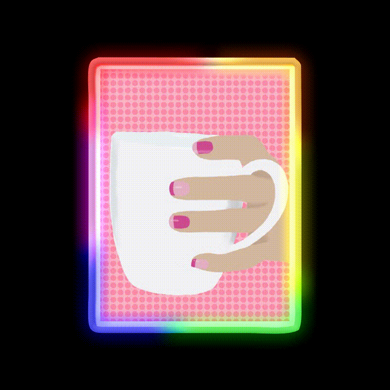 Mug Nail Salon Led Neon Sign Rgb Color - LED neon sign close-up detail
