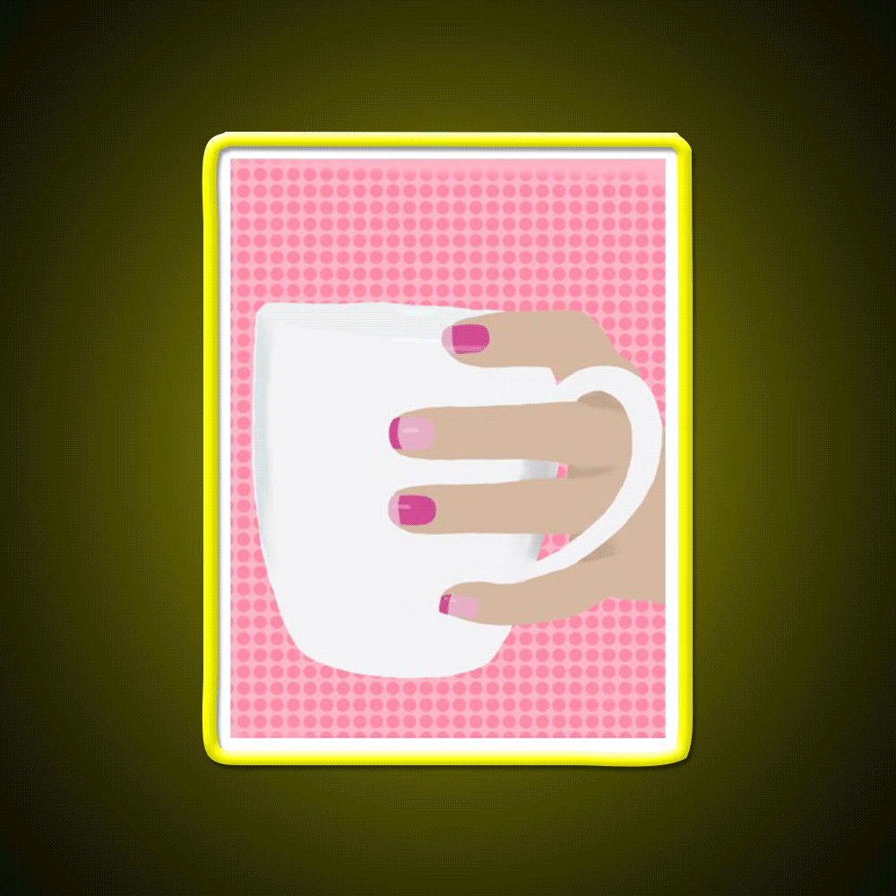 Mug Nail Salon Led Neon Sign Rgb Color - Custom LED neon sign front view