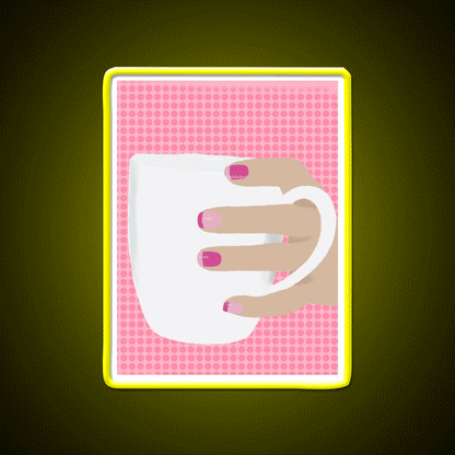 Mug Nail Salon Led Neon Sign Rgb Color - Custom LED neon sign front view