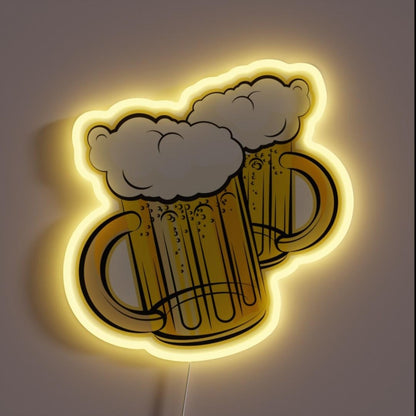 Mugs Of Beer Rgb Led Neon Sign - Custom LED neon sign front view