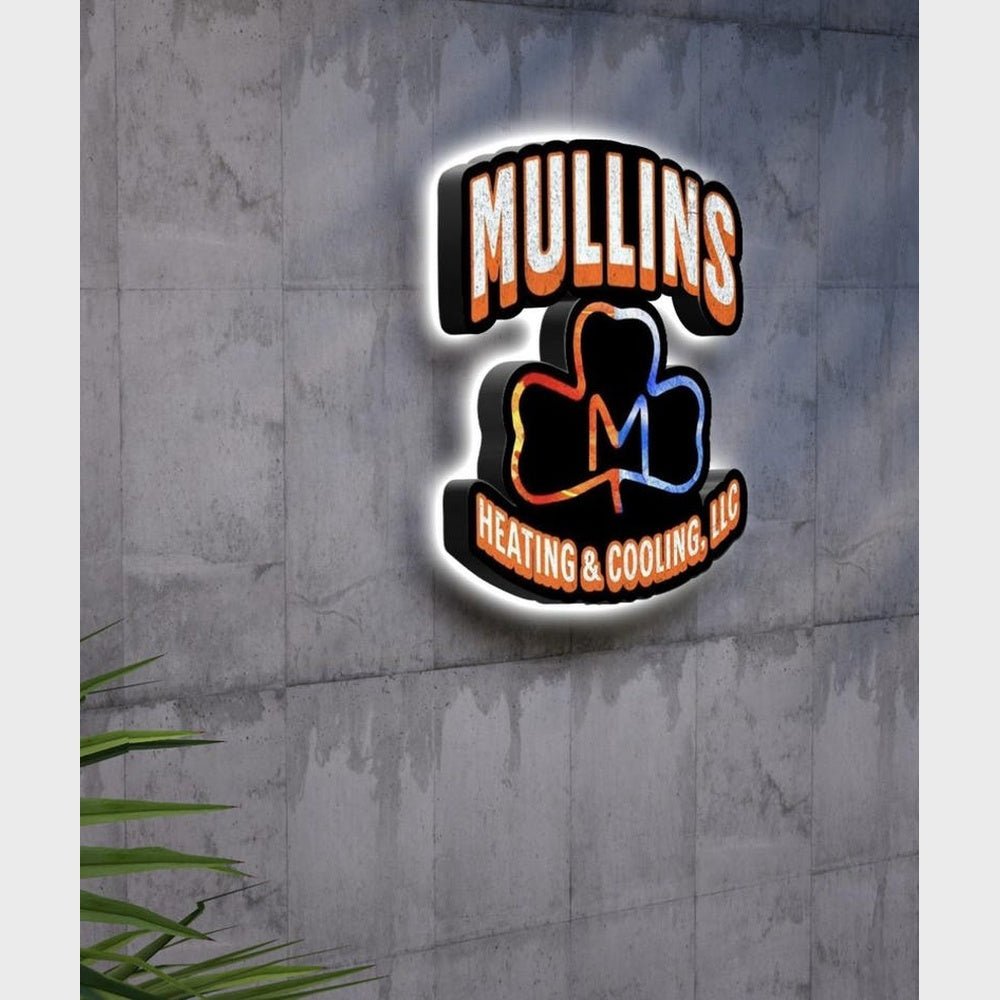 Mullins With Big Logo 3D Frontlit And Backlit Channel Letter Led Light Sign - Shineneon