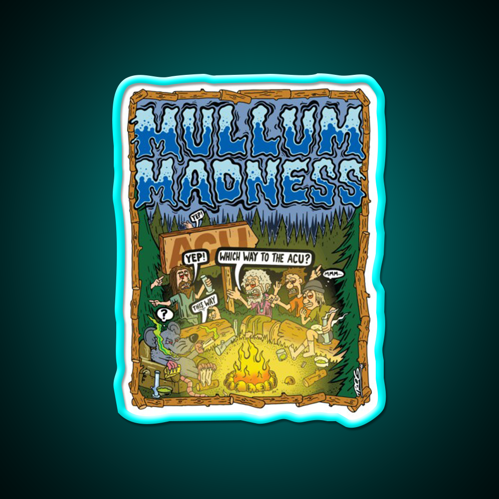 Mullum Madness Hemp Inspired Green Leaf Led Neon Sign Rgb Color - Size and dimension reference